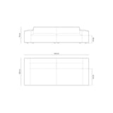 Arendal 4-Sitzer Sofa aus Chenille in Petrol (Haga 78), 244x102x70 cm von Cosmopolitan Design – Bild 3