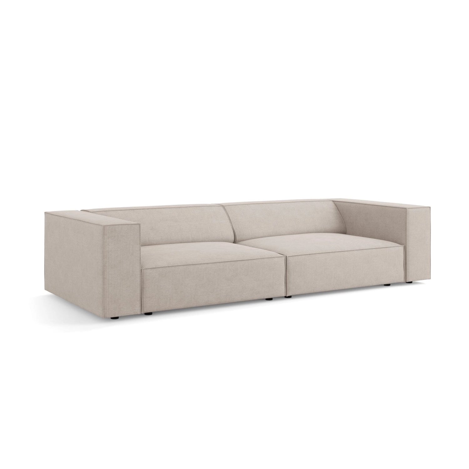 Arendal 4-Sitzer Sofa aus Chenille mit Cordoptik in Dunkelbeige (Brave Me 18), 244x102x70 cm von Cosmopolitan Design – Bild 3