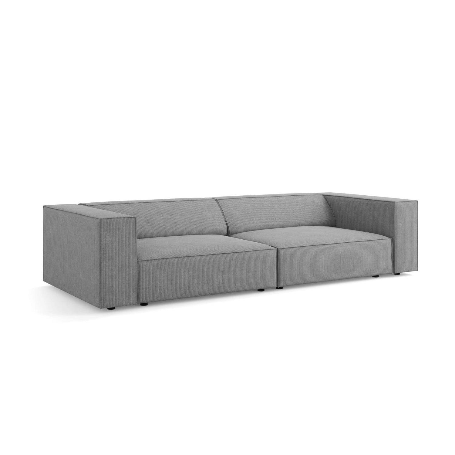 Arendal 4-Sitzer Sofa aus Chenille mit Cordoptik in Dunkelgrau (Brave Me 3), 244x102x70 cm von Cosmopolitan Design – Bild 3