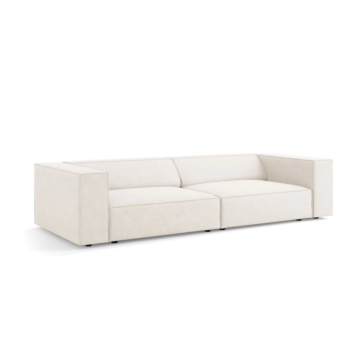 Arendal 4-Sitzer Sofa aus Chenille mit Cordoptik in Elfenbein (Brave Me 1), 244x102x70 cm von Cosmopolitan Design – Bild 3