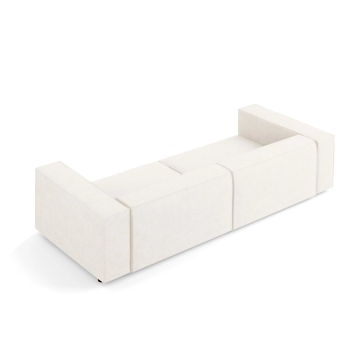 Arendal 4-Sitzer Sofa aus Chenille mit Cordoptik in Elfenbein (Brave Me 1), 244x102x70 cm von Cosmopolitan Design – Bild 4