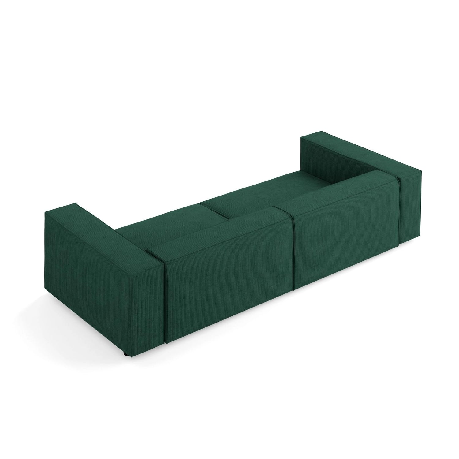 Arendal 4-Sitzer Sofa aus Chenille mit Cordoptik in Flaschengrün (Brave Me 10), 244x102x70 cm von Cosmopolitan Design – Bild 4