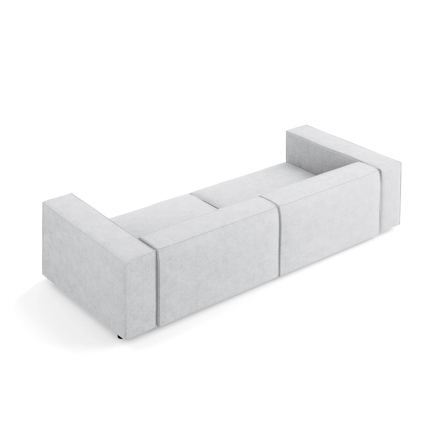 Arendal 4-Sitzer Sofa aus Chenille mit Cordoptik in Hellgrau (Brave Me 2), 244x102x70 cm von Cosmopolitan Design – Bild 4