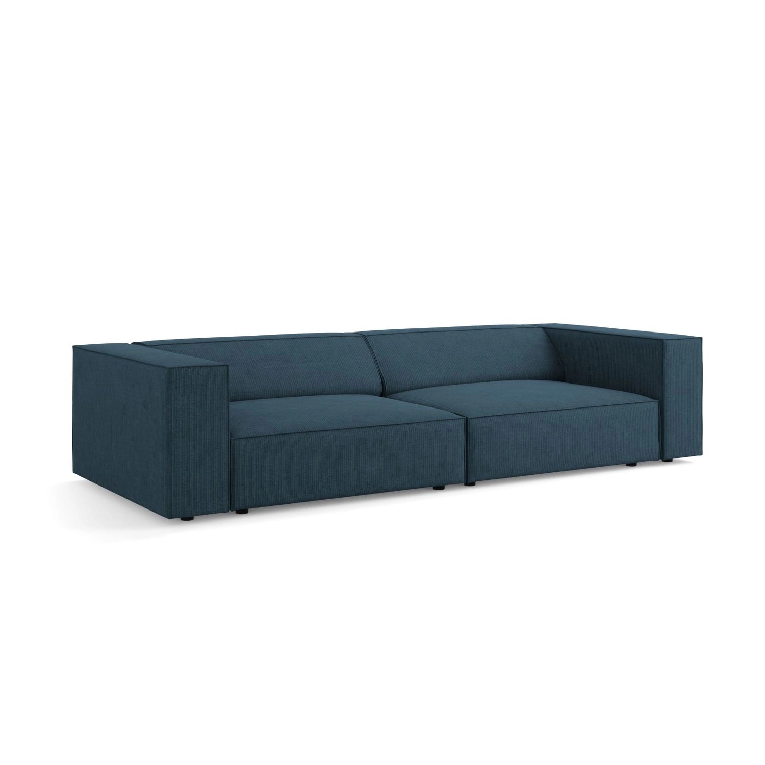 Arendal 4-Sitzer Sofa aus Chenille mit Cordoptik in Marineblau (Brave Me 9), 244x102x70 cm von Cosmopolitan Design – Bild 3