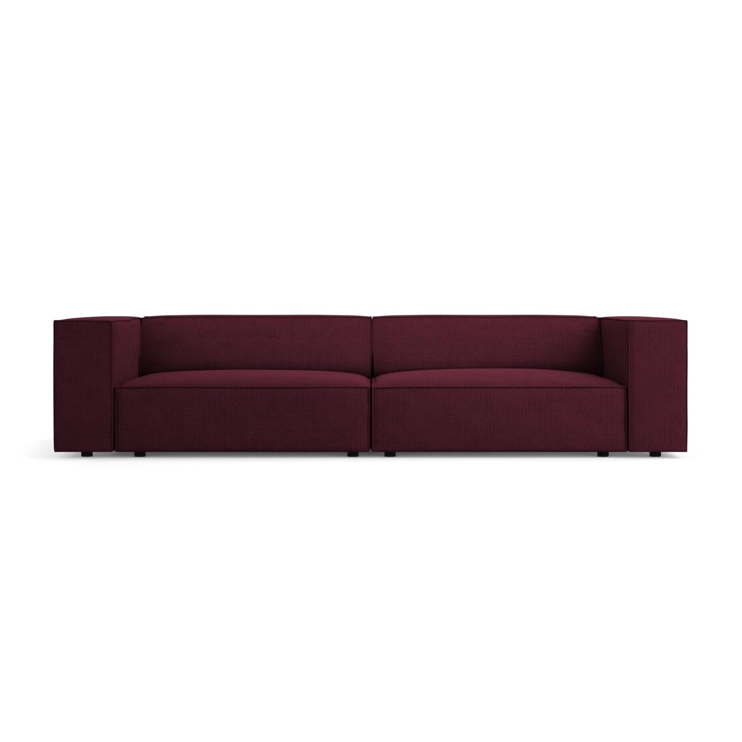 Arendal 4-Sitzer Sofa aus Chenille mit Cordoptik in Rubin (Brave Me 8), 244x102x70 cm von Cosmopolitan Design – Bild 1