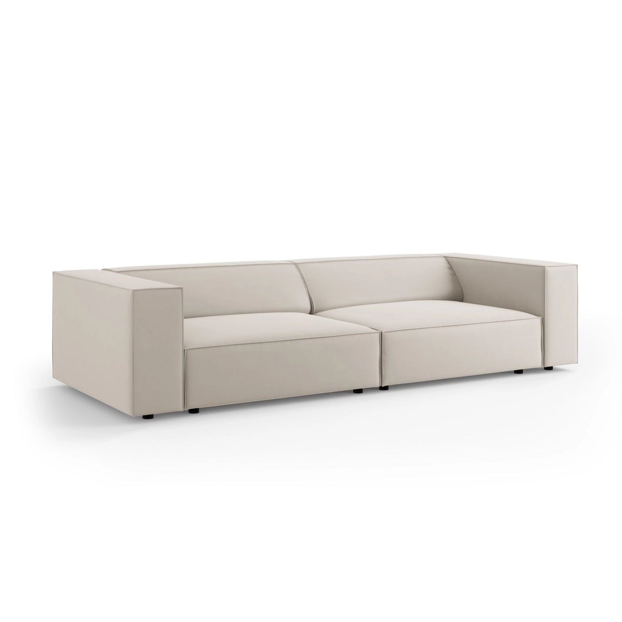 Arendal 4-Sitzer Sofa aus Samt in Ecru (Casino Sand), 244x102x70 cm von Cosmopolitan Design – Bild 3