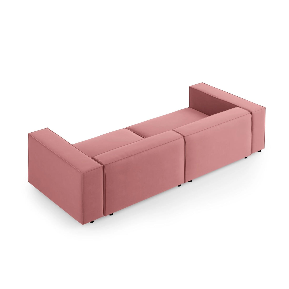 Arendal 4-Sitzer Sofa aus Samt in Flamingo (Casino Salmon), 244x102x70 cm von Cosmopolitan Design – Bild 4