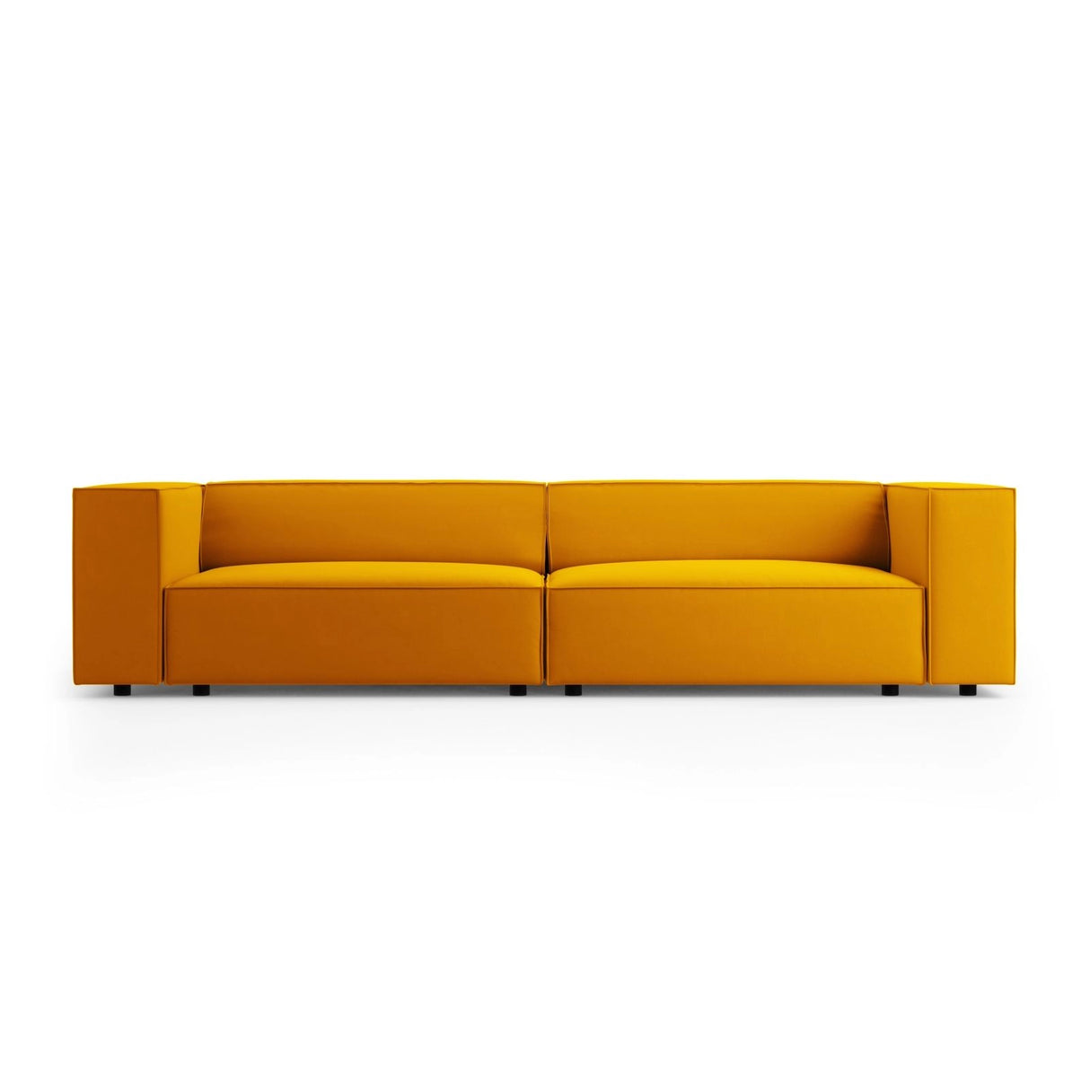Arendal 4-Sitzer Sofa aus Samt in Gelb (Casino Mostaza), 244x102x70 cm von Cosmopolitan Design – Bild 1