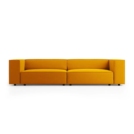 Arendal 4-Sitzer Sofa aus Samt in Gelb (Casino Mostaza), 244x102x70 cm von Cosmopolitan Design – Bild 1