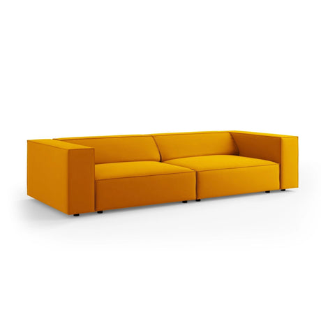 Arendal 4-Sitzer Sofa aus Samt in Gelb (Casino Mostaza), 244x102x70 cm von Cosmopolitan Design – Bild 3