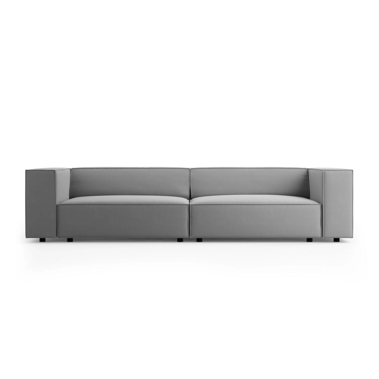 Arendal 4-Sitzer Sofa aus Samt in Hellgrau (Casino Ash), 244x102x70 cm von Cosmopolitan Design – Bild 1