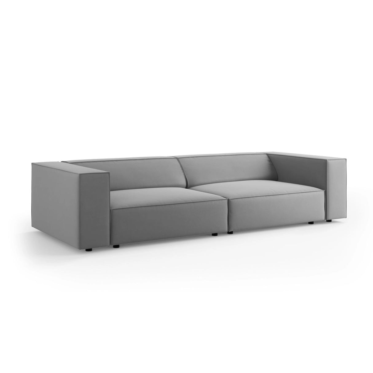 Arendal 4-Sitzer Sofa aus Samt in Hellgrau (Casino Ash), 244x102x70 cm von Cosmopolitan Design – Bild 3