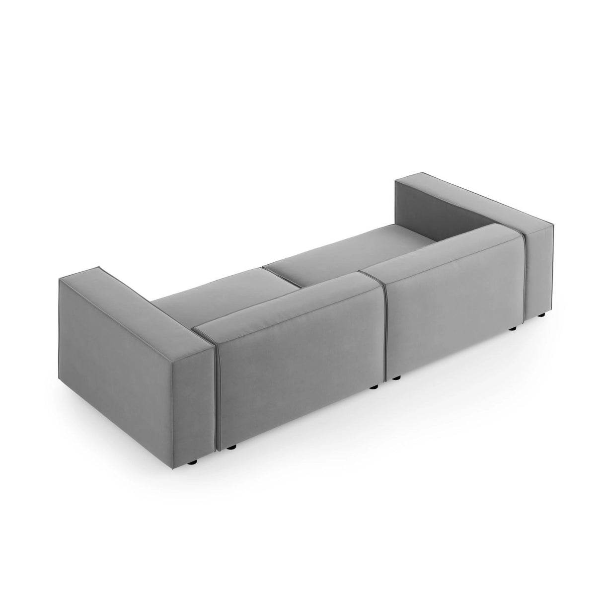 Arendal 4-Sitzer Sofa aus Samt in Hellgrau (Casino Ash), 244x102x70 cm von Cosmopolitan Design – Bild 4