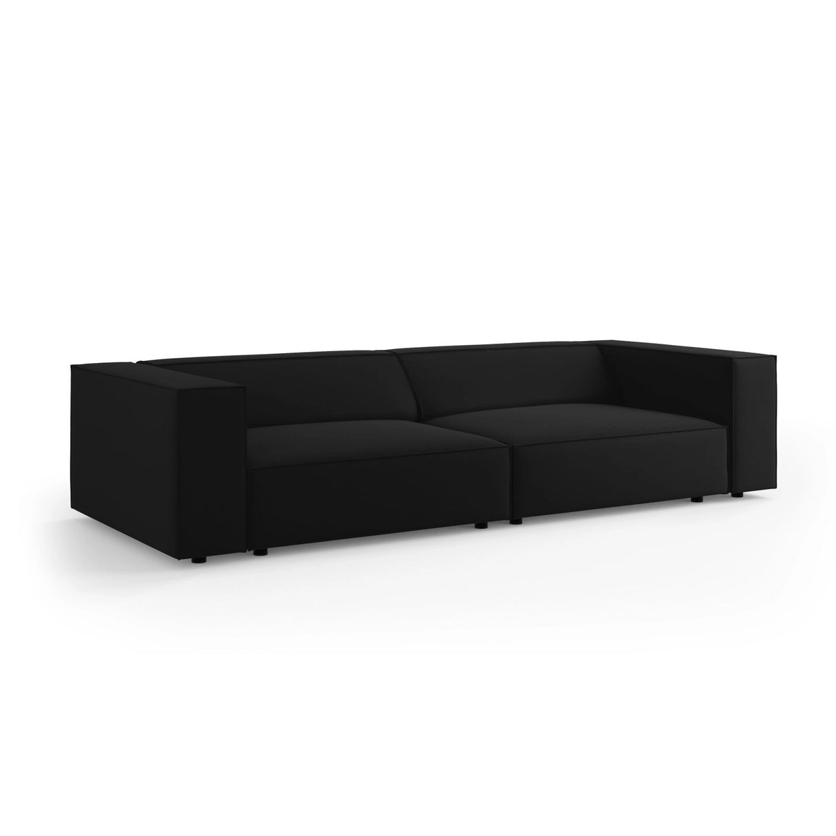 Arendal 4-Sitzer Sofa aus Samt in Schwarz (Casino Black), 244x102x70 cm von Cosmopolitan Design – Bild 3