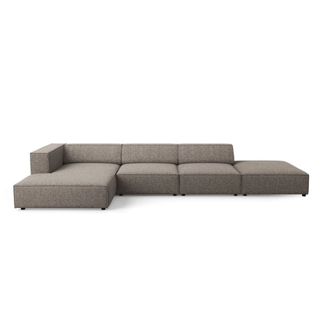 Arendal 5-Sitzer Ecksofa, Linke Seite, aus Chenille in Grau (Haga 16), 341x166x70 cm von Cosmopolitan Design – Bild 1