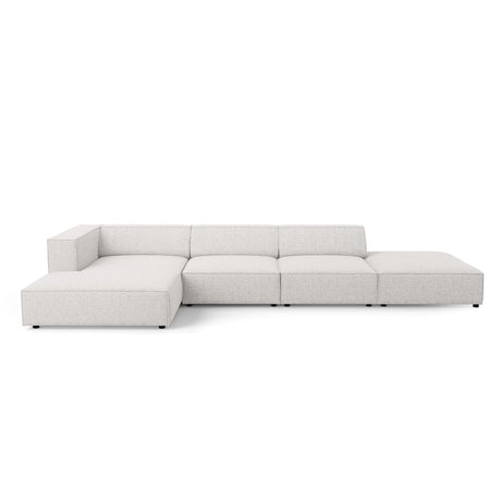 Arendal 5-Sitzer Ecksofa, Linke Seite, aus Chenille in Hellgrau (Haga 06), 341x166x70 cm von Cosmopolitan Design – Bild 1