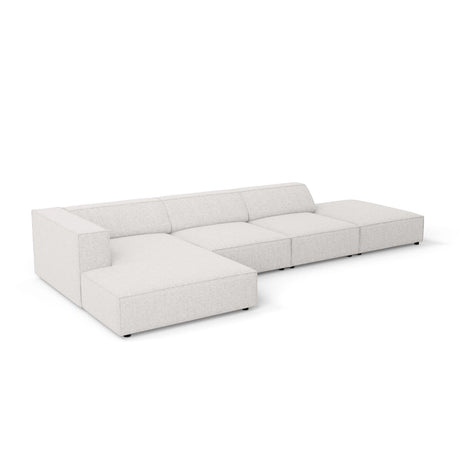 Arendal 5-Sitzer Ecksofa, Linke Seite, aus Chenille in Hellgrau (Haga 06), 341x166x70 cm von Cosmopolitan Design – Bild 6