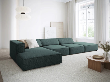 Arendal 5-Sitzer Ecksofa, Linke Seite, aus Chenille in Petrol (Haga 78), 341x166x70 cm von Cosmopolitan Design – Bild 2