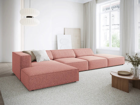 Arendal 5-Sitzer Ecksofa, Linke Seite, aus Chenille in Rosa (Haga 52), 341x166x70 cm von Cosmopolitan Design – Bild 2
