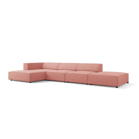 Arendal 5-Sitzer Ecksofa, Linke Seite, aus Chenille in Rosa (Haga 52), 341x166x70 cm von Cosmopolitan Design – Bild 4