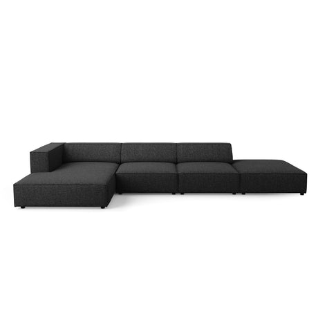 Arendal 5-Sitzer Ecksofa, Linke Seite, aus Chenille in Schwarz (Haga 19), 341x166x70 cm von Cosmopolitan Design – Bild 1
