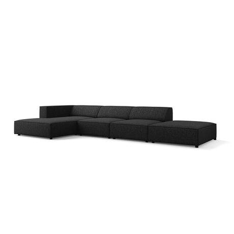 Arendal 5-Sitzer Ecksofa, Linke Seite, aus Chenille in Schwarz (Haga 19), 341x166x70 cm von Cosmopolitan Design – Bild 4