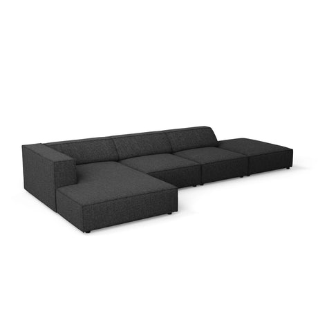 Arendal 5-Sitzer Ecksofa, Linke Seite, aus Chenille in Schwarz (Haga 19), 341x166x70 cm von Cosmopolitan Design – Bild 6