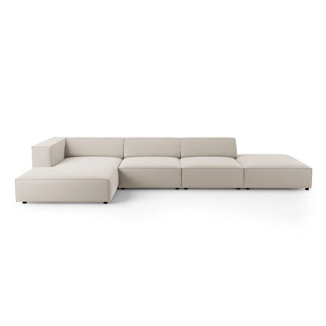 Arendal 5-Sitzer Ecksofa, Linke Seite, aus Samt in Ecru (Casino Sand), 341x166x70 cm von Cosmopolitan Design – Bild 1