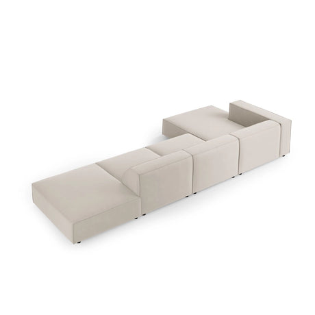 Arendal 5-Sitzer Ecksofa, Linke Seite, aus Samt in Ecru (Casino Sand), 341x166x70 cm von Cosmopolitan Design – Bild 4