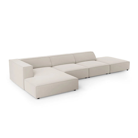 Arendal 5-Sitzer Ecksofa, Linke Seite, aus Samt in Ecru (Casino Sand), 341x166x70 cm von Cosmopolitan Design – Bild 5