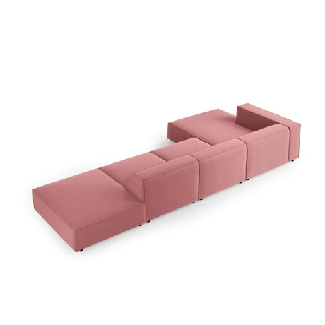 Arendal 5-Sitzer Ecksofa, Linke Seite, aus Samt in Flamingo (Casino Salmon), 341x166x70 cm von Cosmopolitan Design – Bild 4