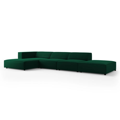 Arendal 5-Sitzer Ecksofa, Linke Seite, aus Samt in Flaschengrün (Casino Deep Green), 341x166x70 cm von Cosmopolitan Design – Bild 3