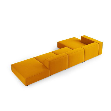 Arendal 5-Sitzer Ecksofa, Linke Seite, aus Samt in Gelb (Casino Mostaza), 341x166x70 cm von Cosmopolitan Design – Bild 4