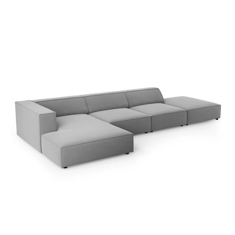 Arendal 5-Sitzer Ecksofa, Linke Seite, aus Samt in Hellgrau (Casino Ash), 341x166x70 cm von Cosmopolitan Design – Bild 5