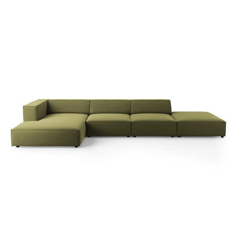 Arendal 5-Sitzer Ecksofa, Linke Seite, aus Samt in Hellgrün (Casino Forest), 341x166x70 cm von Cosmopolitan Design – Bild 1