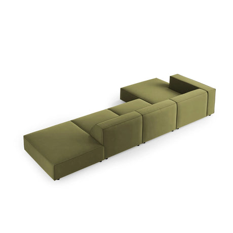Arendal 5-Sitzer Ecksofa, Linke Seite, aus Samt in Hellgrün (Casino Forest), 341x166x70 cm von Cosmopolitan Design – Bild 4