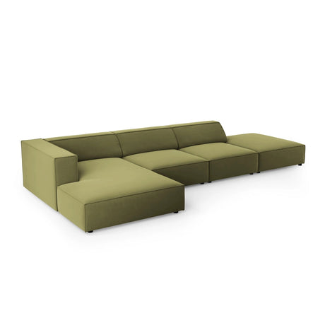 Arendal 5-Sitzer Ecksofa, Linke Seite, aus Samt in Hellgrün (Casino Forest), 341x166x70 cm von Cosmopolitan Design – Bild 5