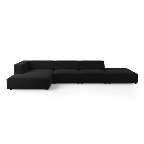 Arendal 5-Sitzer Ecksofa, Linke Seite, aus Samt in Schwarz (Casino Black), 341x166x70 cm von Cosmopolitan Design – Bild 1
