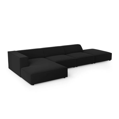 Arendal 5-Sitzer Ecksofa, Linke Seite, aus Samt in Schwarz (Casino Black), 341x166x70 cm von Cosmopolitan Design – Bild 5