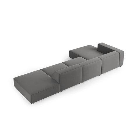 Arendal 5-Sitzer Ecksofa, Linke Seite, aus Samt in Warmes Grau (Casino Anthracite), 341x166x70 cm von Cosmopolitan Design – Bild 4