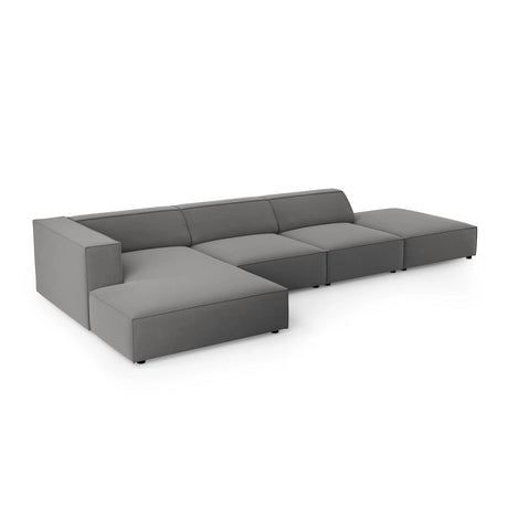 Arendal 5-Sitzer Ecksofa, Linke Seite, aus Samt in Warmes Grau (Casino Anthracite), 341x166x70 cm von Cosmopolitan Design – Bild 5