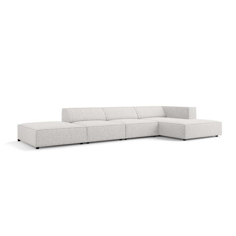 Arendal 5-Sitzer Ecksofa, Rechte Seite, aus Chenille in Hellgrau (Haga 06), 341x166x70 cm von Cosmopolitan Design – Bild 4