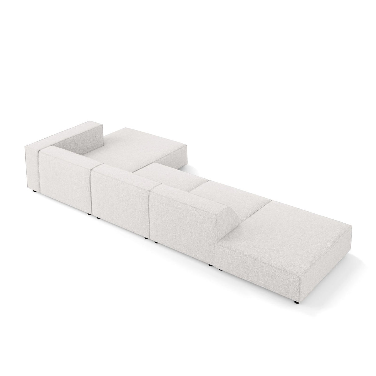 Arendal 5-Sitzer Ecksofa, Rechte Seite, aus Chenille in Hellgrau (Haga 06), 341x166x70 cm von Cosmopolitan Design – Bild 5