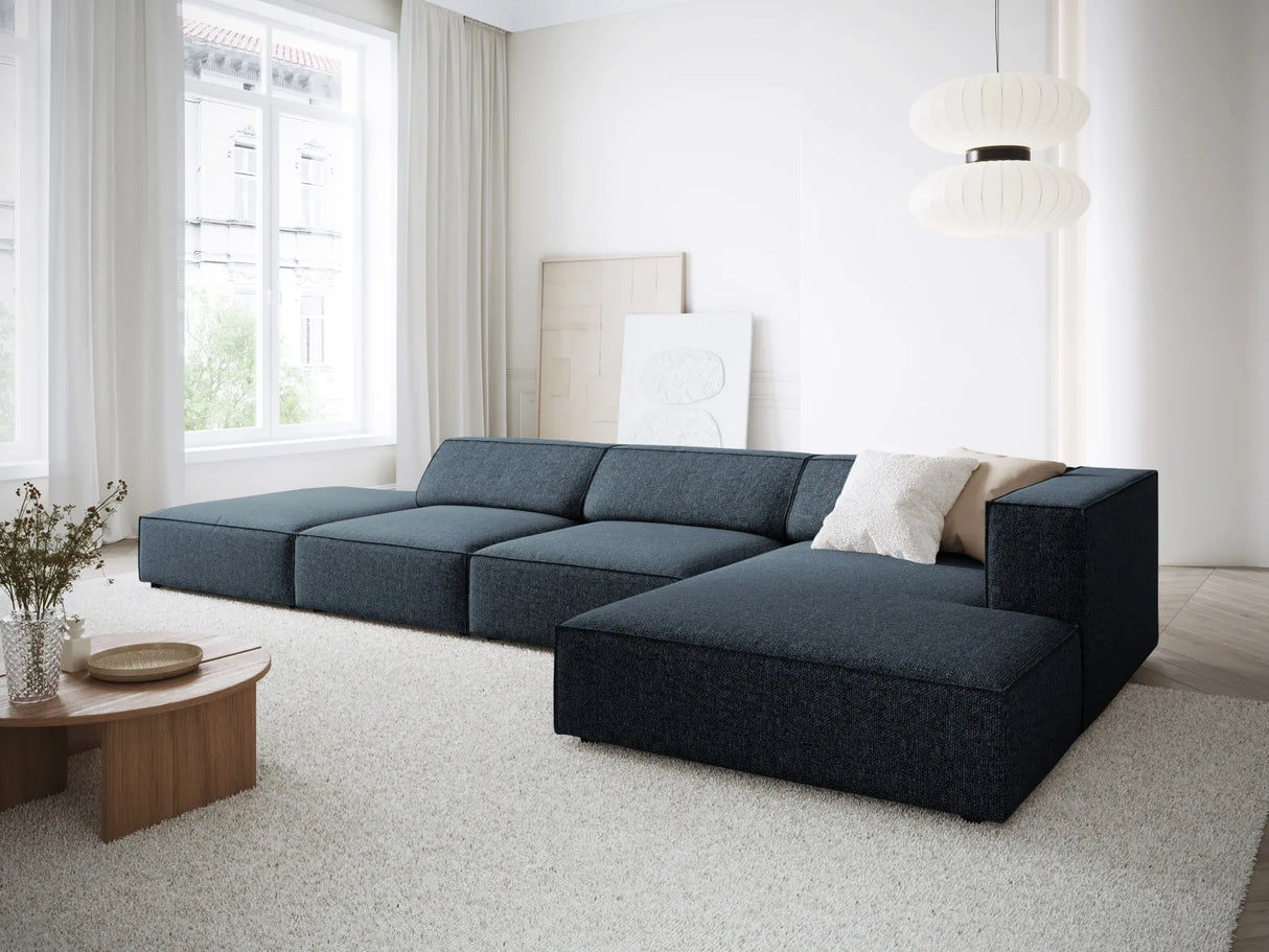 Arendal 5-Sitzer Ecksofa, Rechte Seite, aus Chenille in Königsblau (Haga 86), 341x166x70 cm von Cosmopolitan Design – Bild 2
