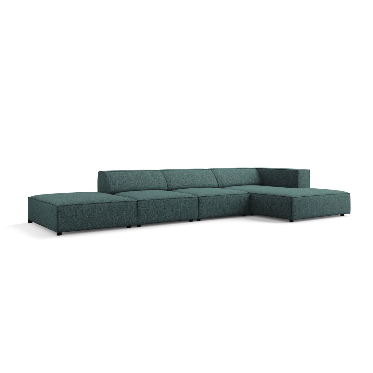Arendal 5-Sitzer Ecksofa, Rechte Seite, aus Chenille in Petrol (Haga 78), 341x166x70 cm von Cosmopolitan Design – Bild 4