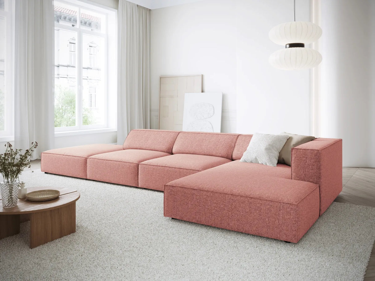 Arendal 5-Sitzer Ecksofa, Rechte Seite, aus Chenille in Rosa (Haga 52), 341x166x70 cm von Cosmopolitan Design – Bild 2