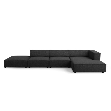 Arendal 5-Sitzer Ecksofa, Rechte Seite, aus Chenille in Schwarz (Haga 19), 341x166x70 cm von Cosmopolitan Design – Bild 1