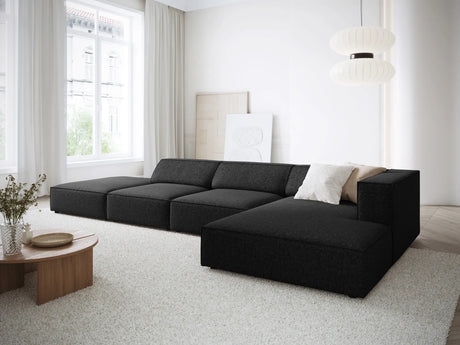 Arendal 5-Sitzer Ecksofa, Rechte Seite, aus Chenille in Schwarz (Haga 19), 341x166x70 cm von Cosmopolitan Design – Bild 2