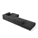 Arendal 5-Sitzer Ecksofa, Rechte Seite, aus Chenille in Schwarz (Haga 19), 341x166x70 cm von Cosmopolitan Design – Bild 5