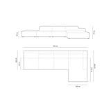 Arendal 5-Sitzer Ecksofa, Rechte Seite, aus Chenille in Terrakotta (Haga 44), 341x166x70 cm von Cosmopolitan Design – Bild 3